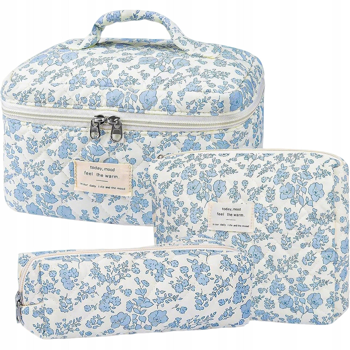 WOMEN'S COSMETIC BAG FOR GIRLS LARGE TRAVEL SET 3pcs LARGE AND SMALL Packaging status original