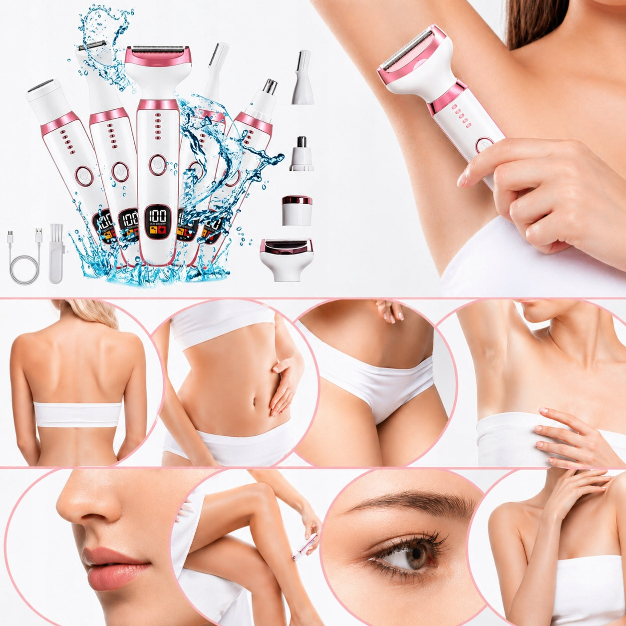 WOMEN'S SHAVER EPILATOR 5in1 for BODY BIKINI AND LEGS Wireless MACHINE Brand no brand