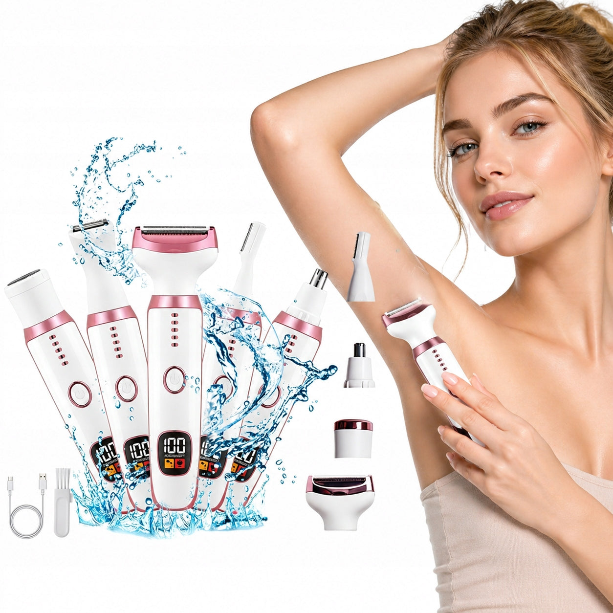 WOMEN'S SHAVER EPILATOR 5in1 for BODY BIKINI AND LEGS Wireless MACHINE