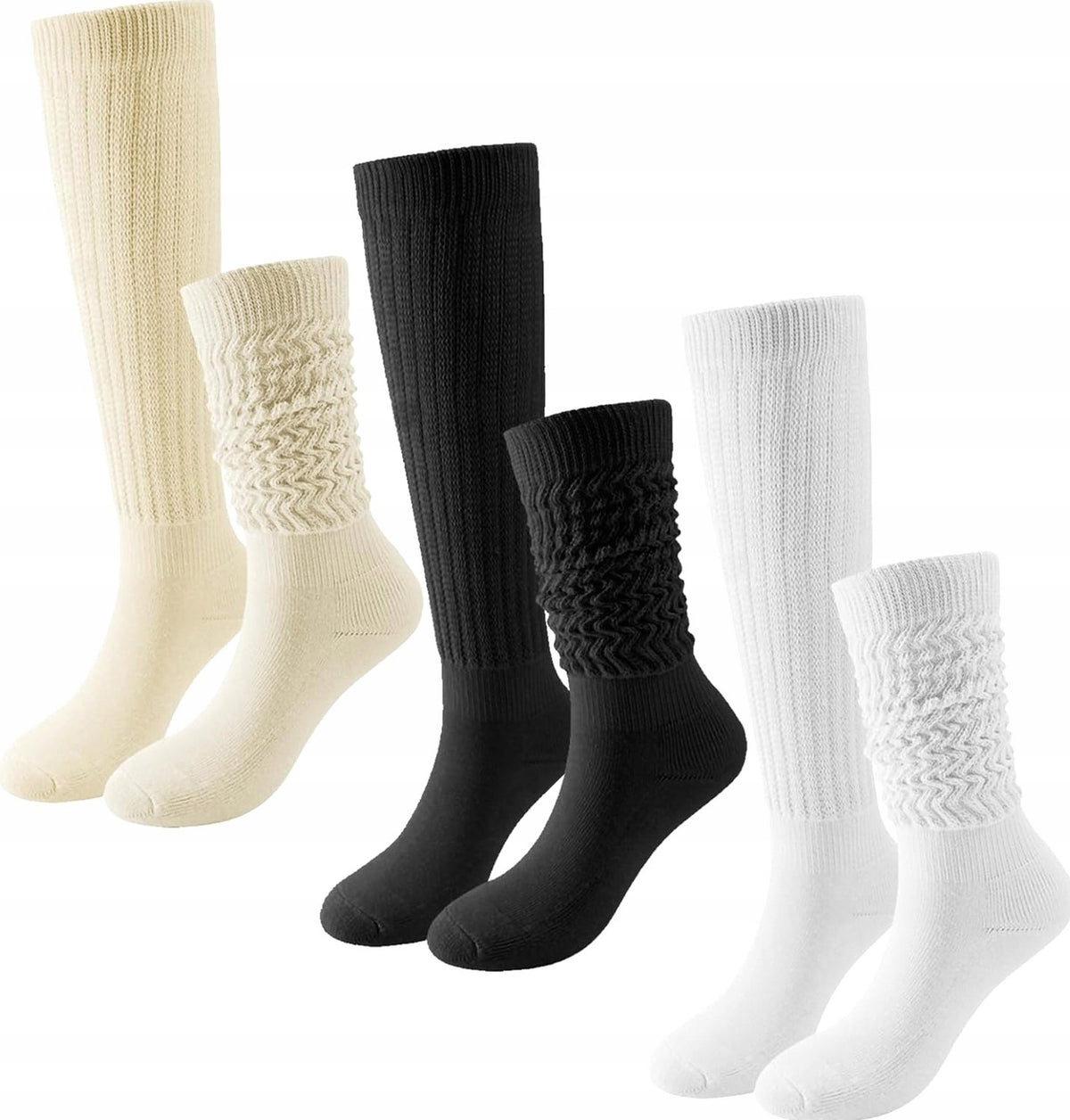WOMEN'S SOCKS 3 PAIRS COTTON RUFFLED KNITTED FASHIONABLE