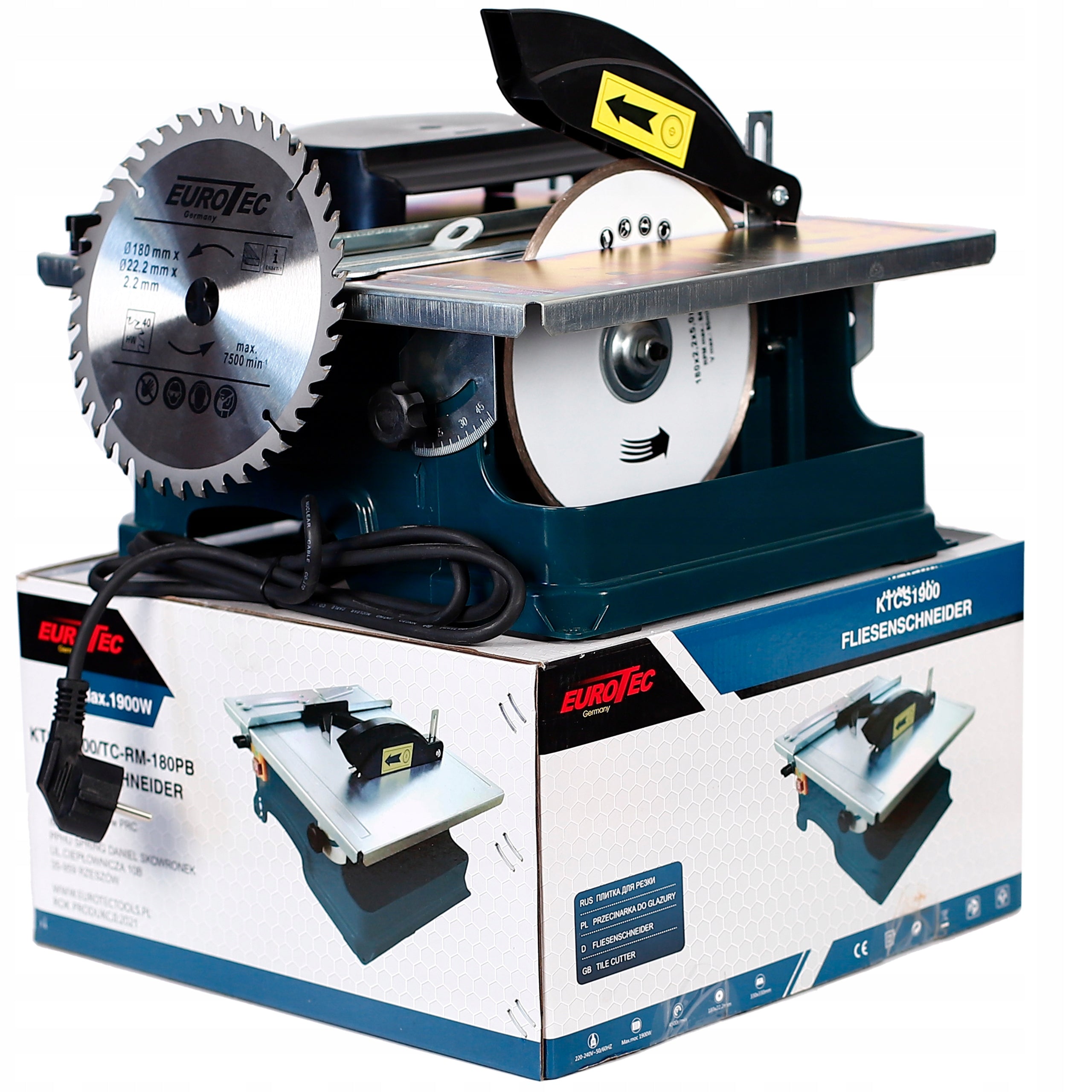 WOOD TILE GLAZE SAW 2IN1 TABLE SAW 1900W+ DISCS Manufacturer code KTCS1900