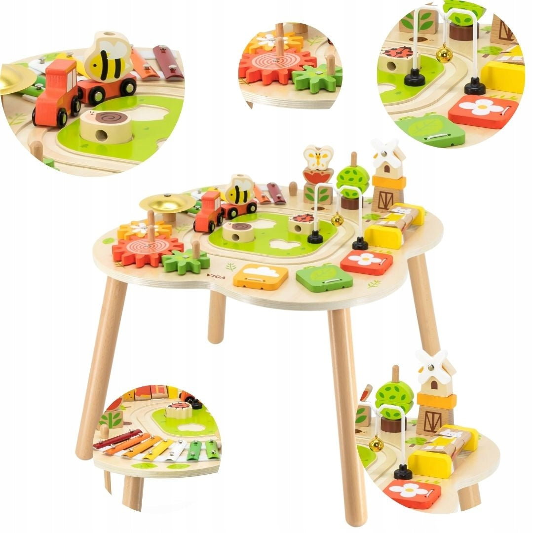 WOODEN Activity Educational Table Pyramid Cymbals TRAIN QUEUE Manufacturer code 446573