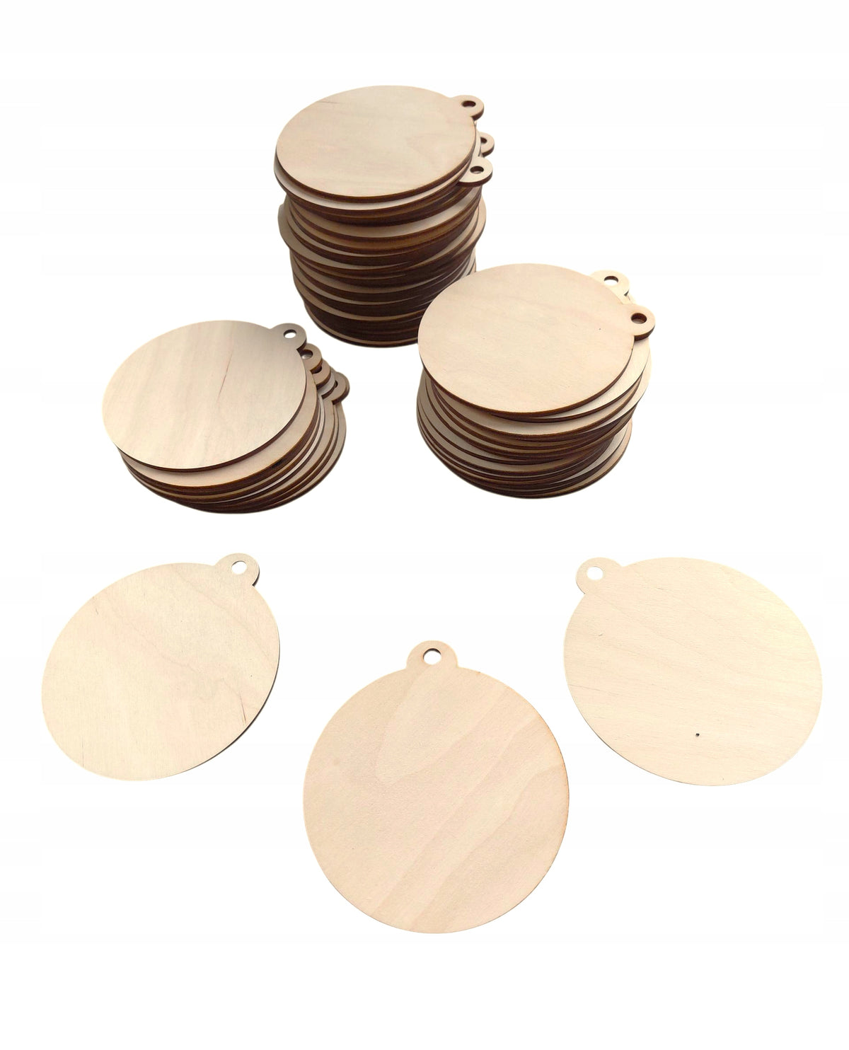 WOODEN BAUBLES pendants 50 pcs. for painting and decorating DIY decoupage