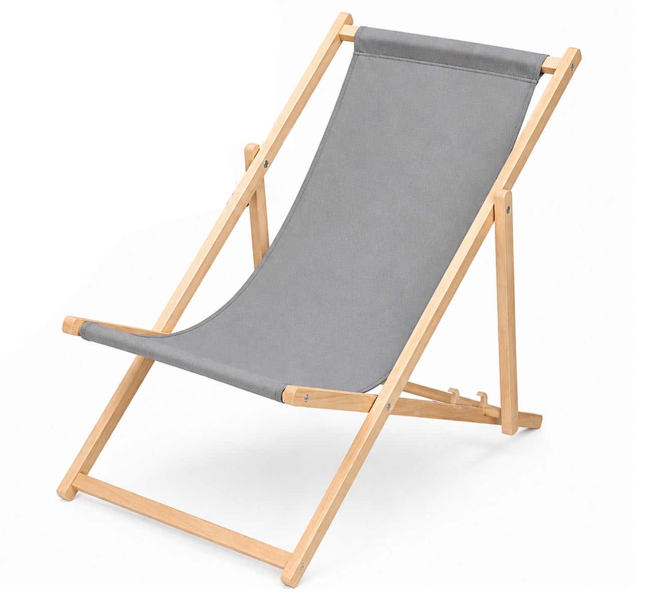 WOODEN BEACH SUN LOUNGER BEACH LOUNGERS Wooden Comfortable Folding Grey