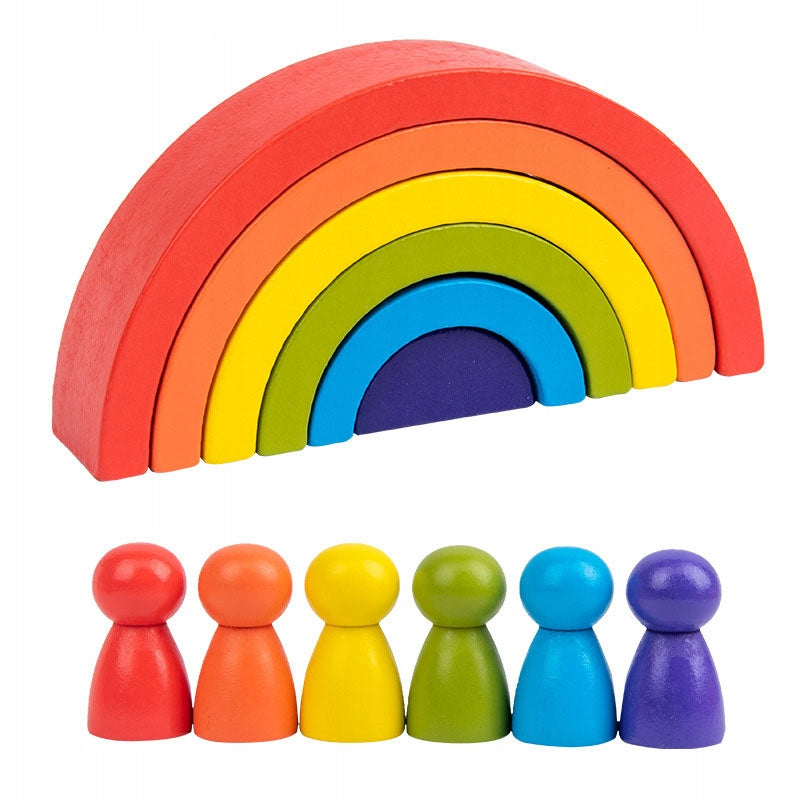 WOODEN BLOCKS RAINBOW ARCADE LOGIC GAME Brand no brand