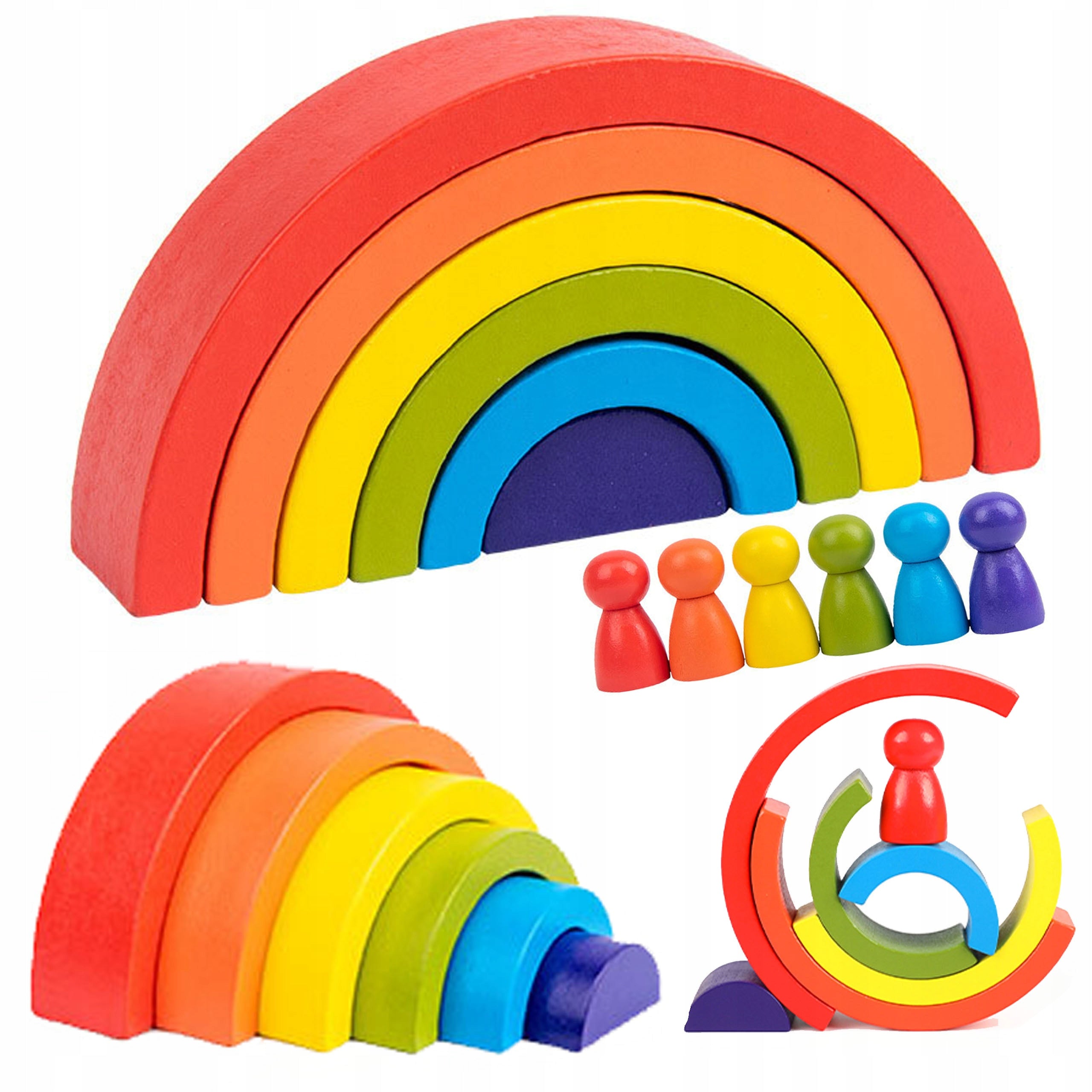 WOODEN BLOCKS RAINBOW ARCADE LOGIC GAME