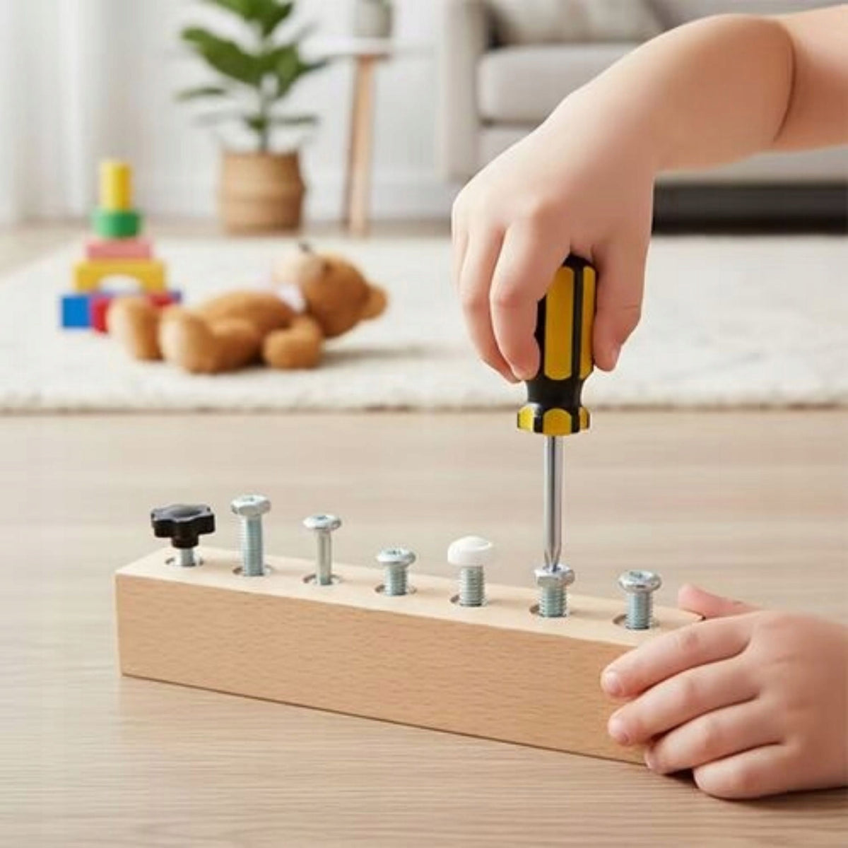 WOODEN BOARD MONTESSORI EDUCATIONAL SCREW LEARNING KIT Manufacturer code 3831127633554
