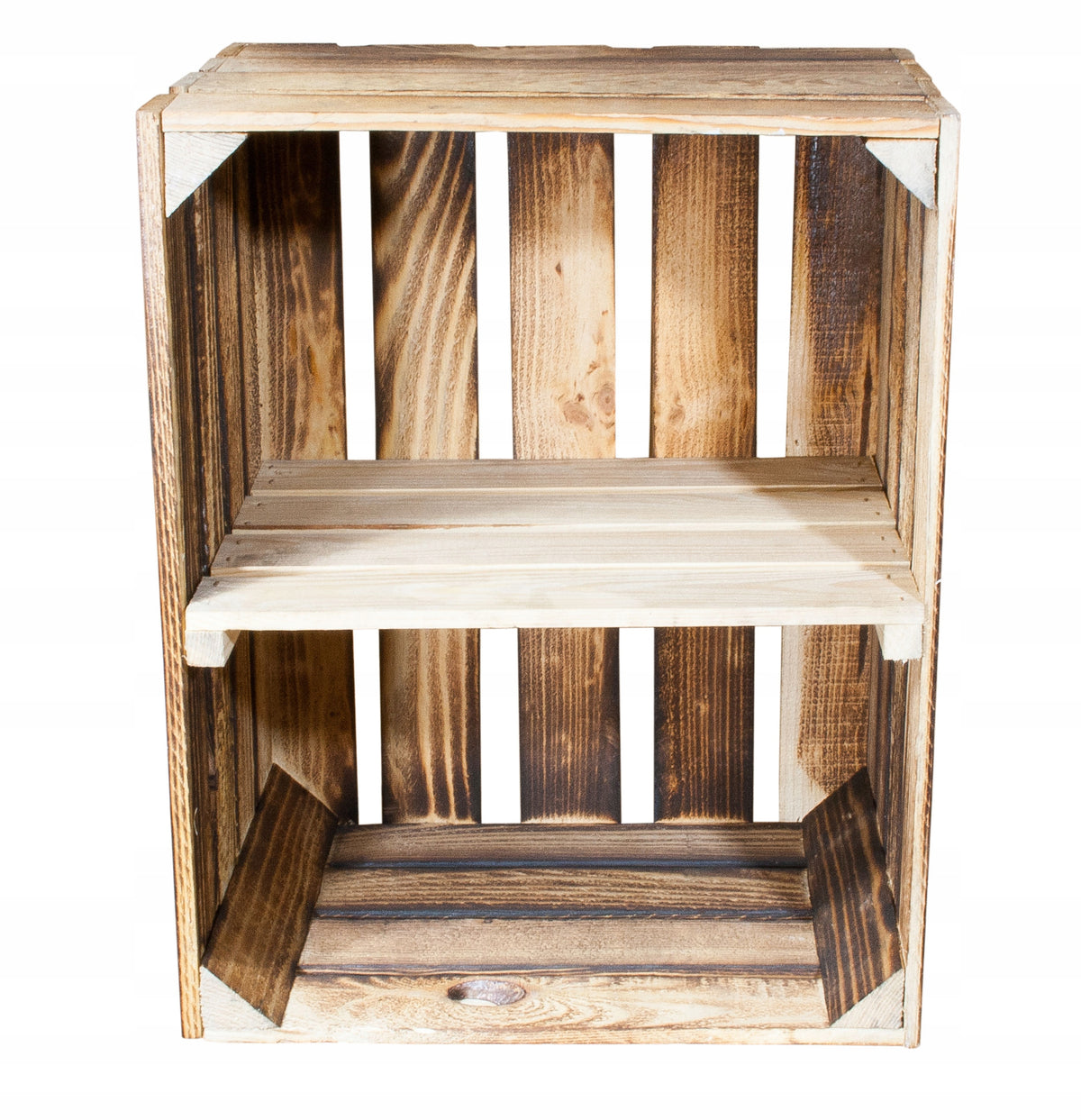 WOODEN BOX Tanned SHELF CABINET Bookcase Capacity 20 l