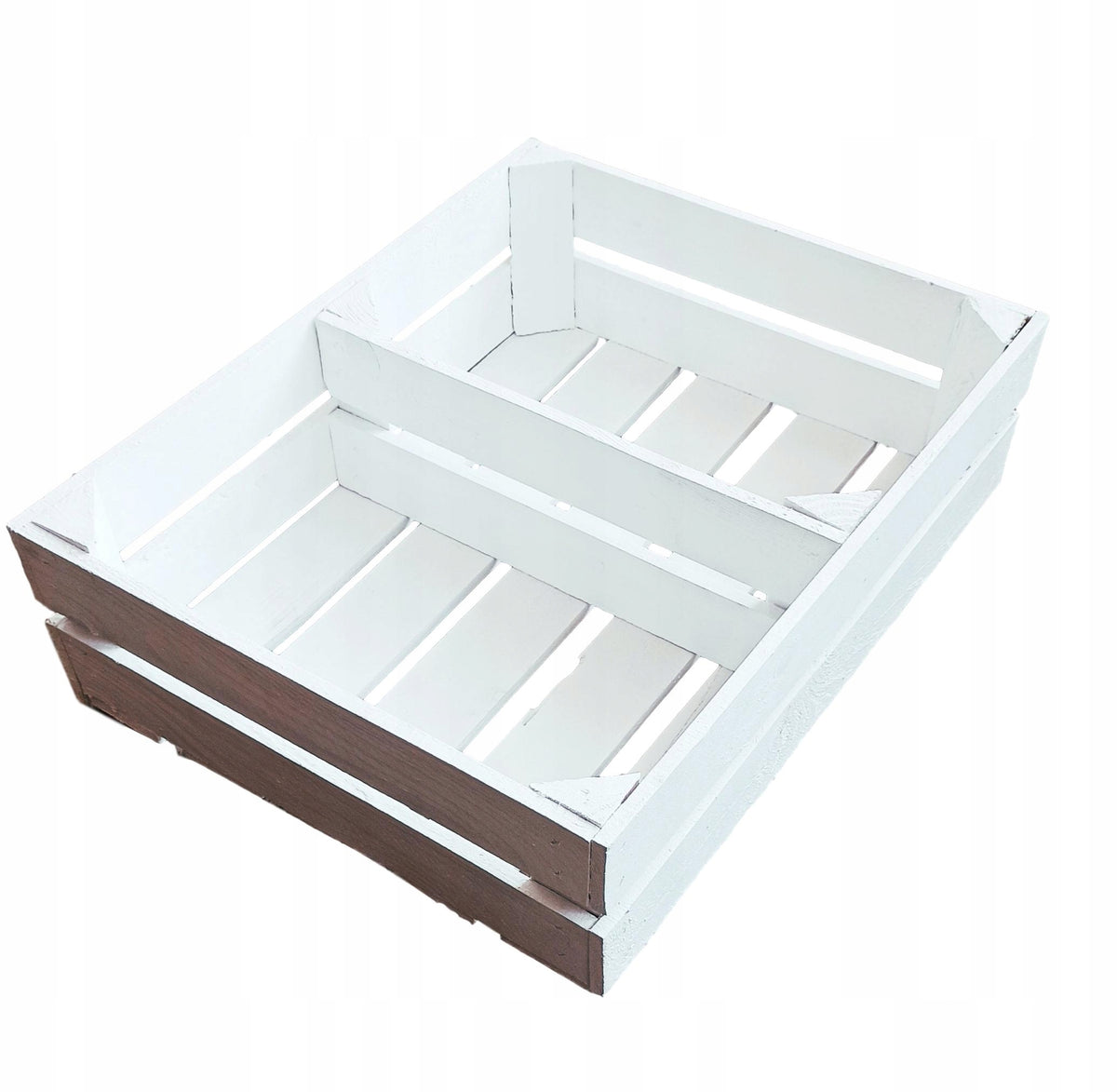 WOODEN BOX WHITE with box shelf 50x40x16 Capacity 10 l