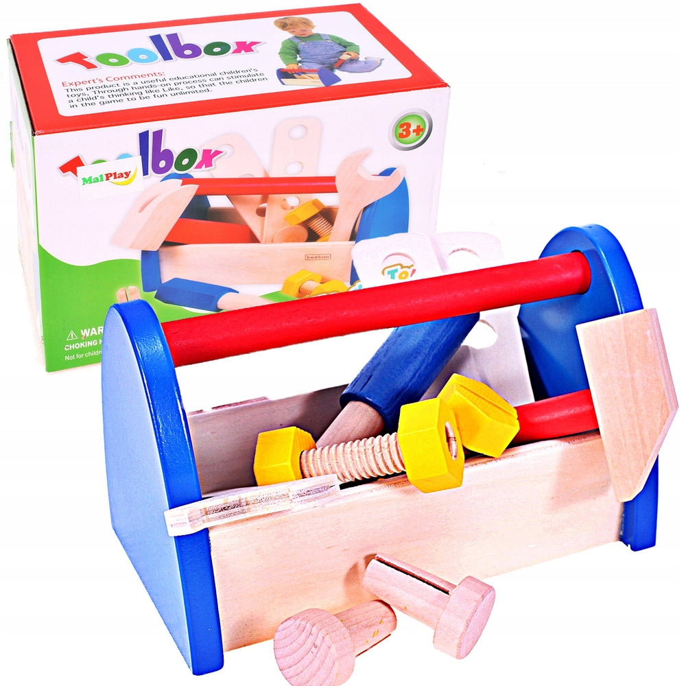 WOODEN BOX with Tools WORKSHOP SMALL DIY FOR BOY Brand MalPlay