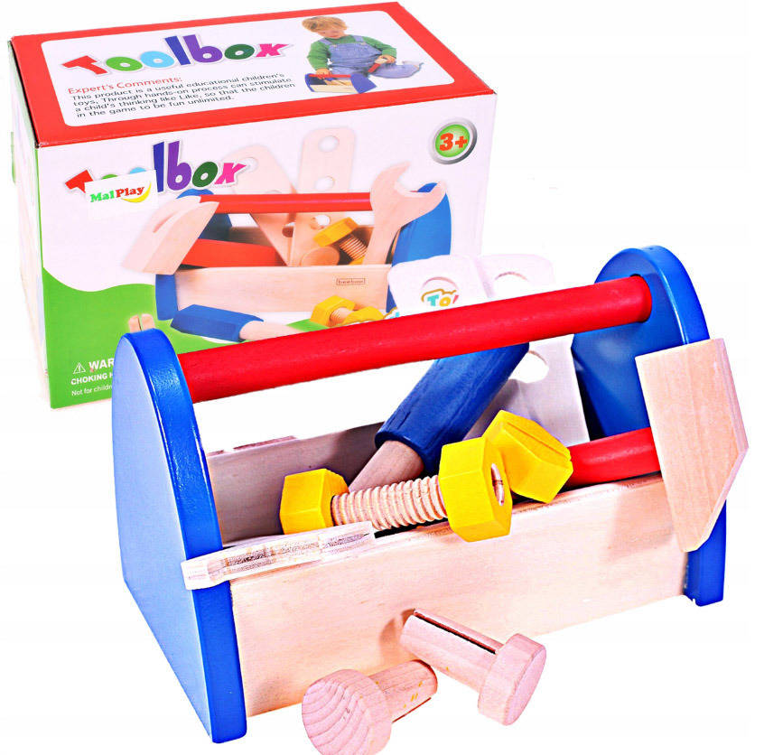WOODEN BOX with Tools WORKSHOP SMALL DIY FOR BOY