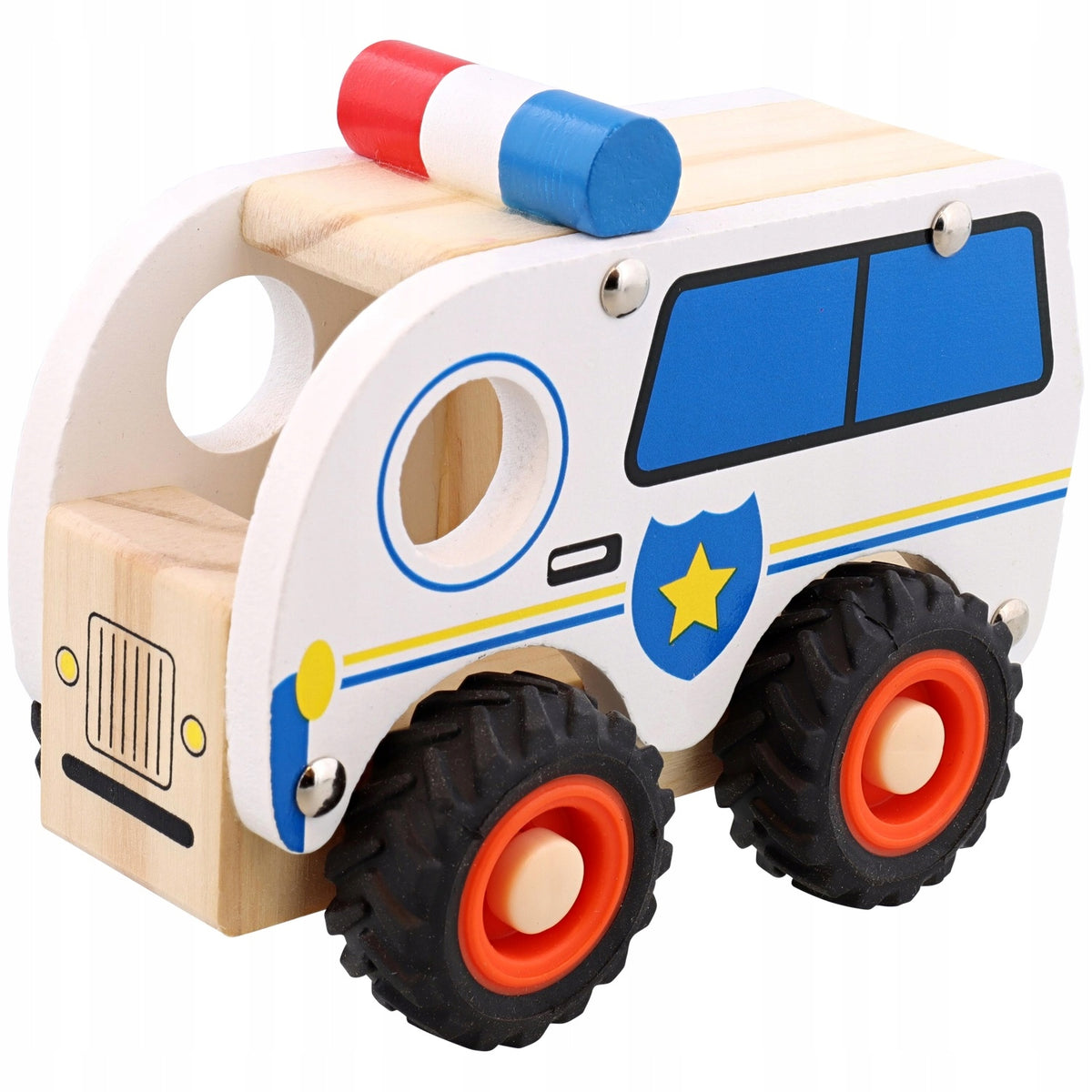 WOODEN CAR POLICE FOR CHILDREN GIFT Mini Matters