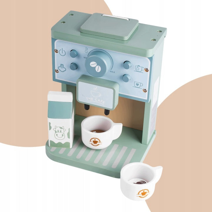 WOODEN COFFEE MAKER FOR CHILDREN WITH CUPS BARISTA TOY Packaging status original
