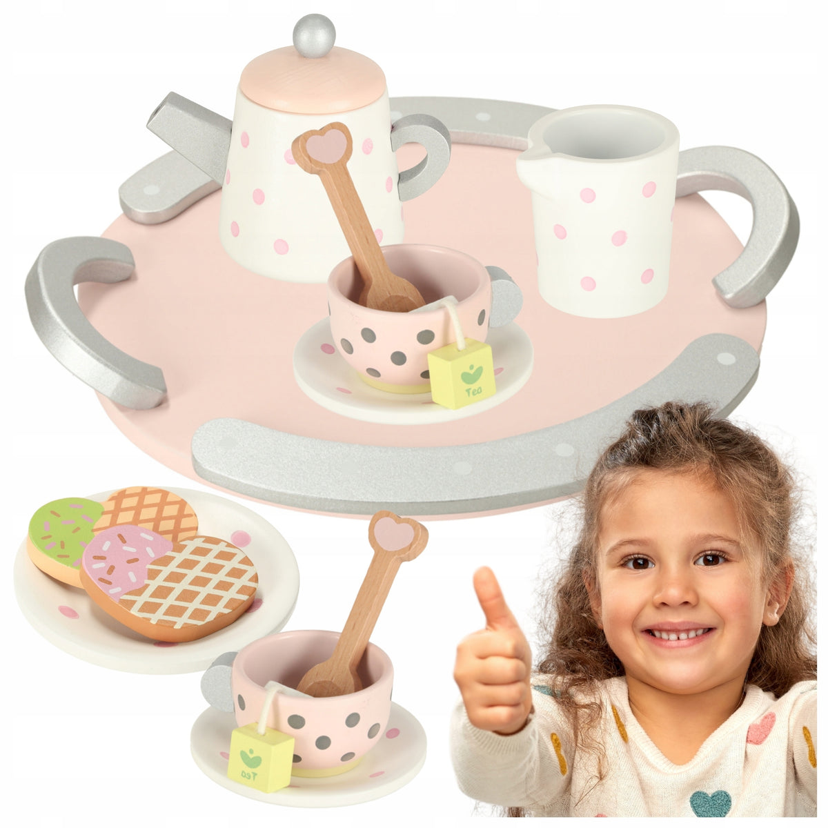 WOODEN COFFEE SERVICE COFFEE TEA SET FOR CHILDREN ACCESSORIES TABLEWARE