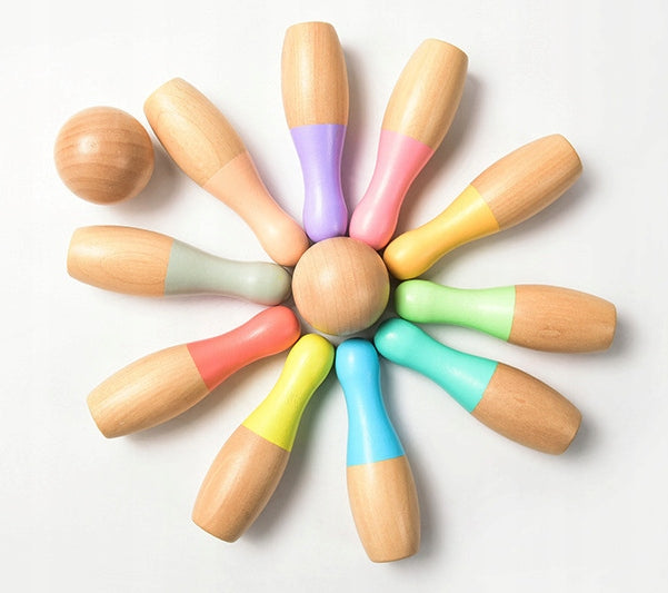 WOODEN COLORFUL BOWLING FOR CHILDREN BOWLING GIFT Manufacturer code RE-502