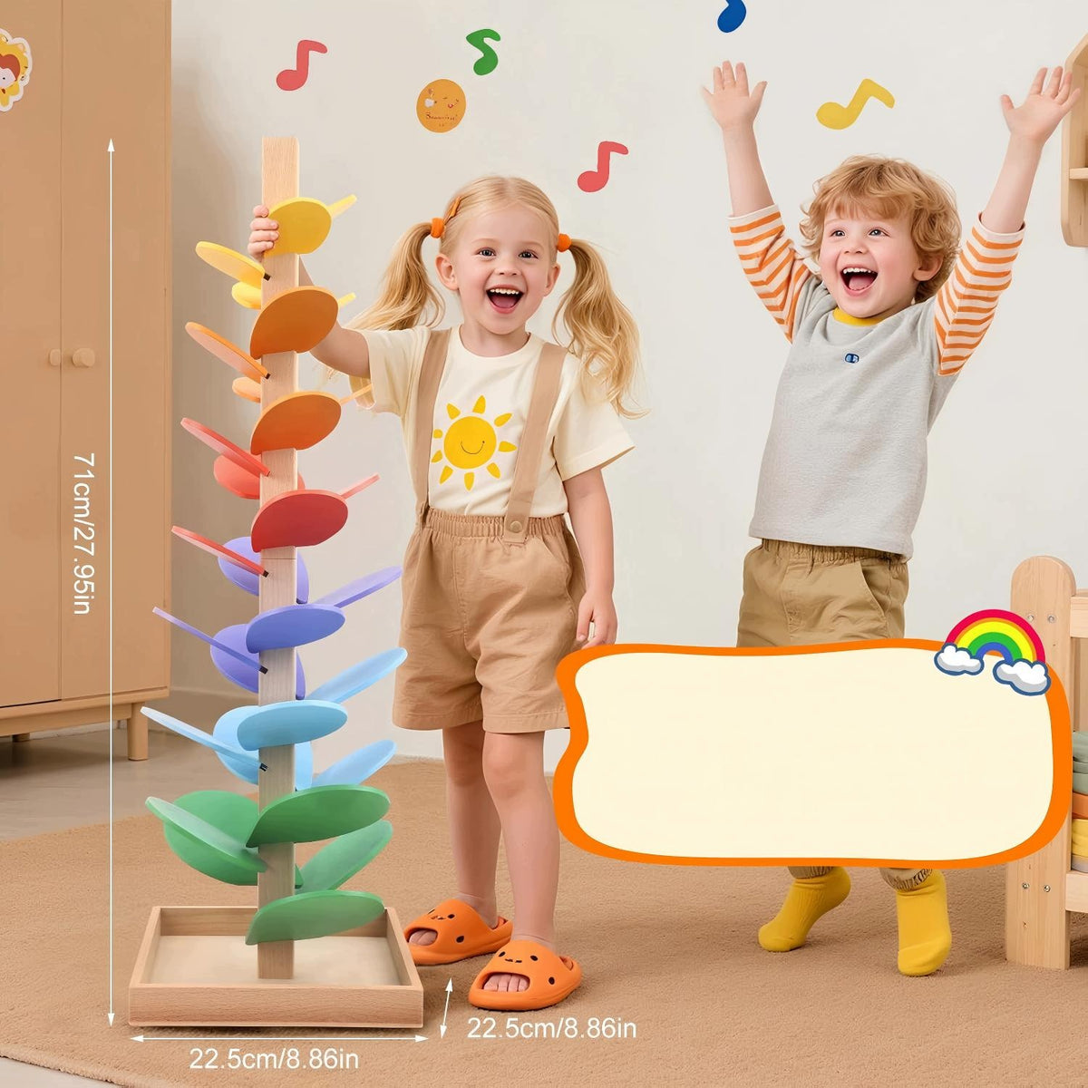 WOODEN COLORFUL BULLET TOWER MONTESSORI WITH 12 RAINBOW BALLS FOR KIDS Brand no brand