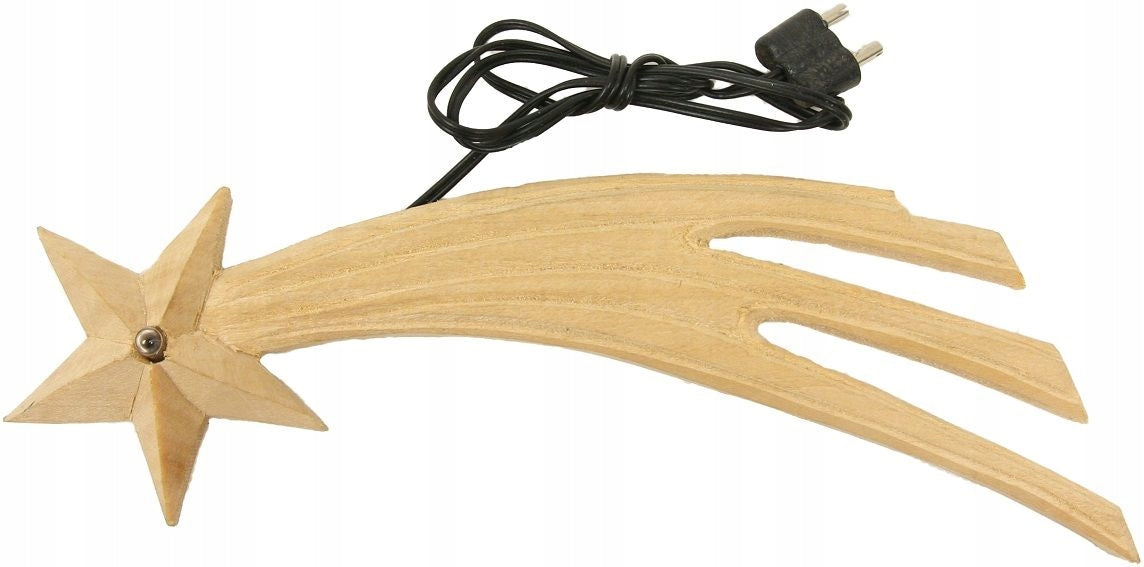 WOODEN COMET FOR NATIVITY SCENE WARM WHITE BULB 4,5V 12CM Brand Dekoprojekt
