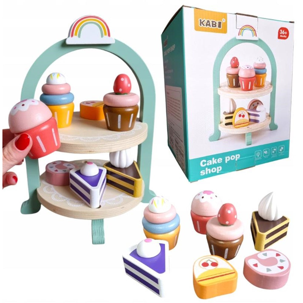 WOODEN COOKIES CONFECTIONERY SET PATERA CUPCAKES KITCHEN FOR CHILDREN
