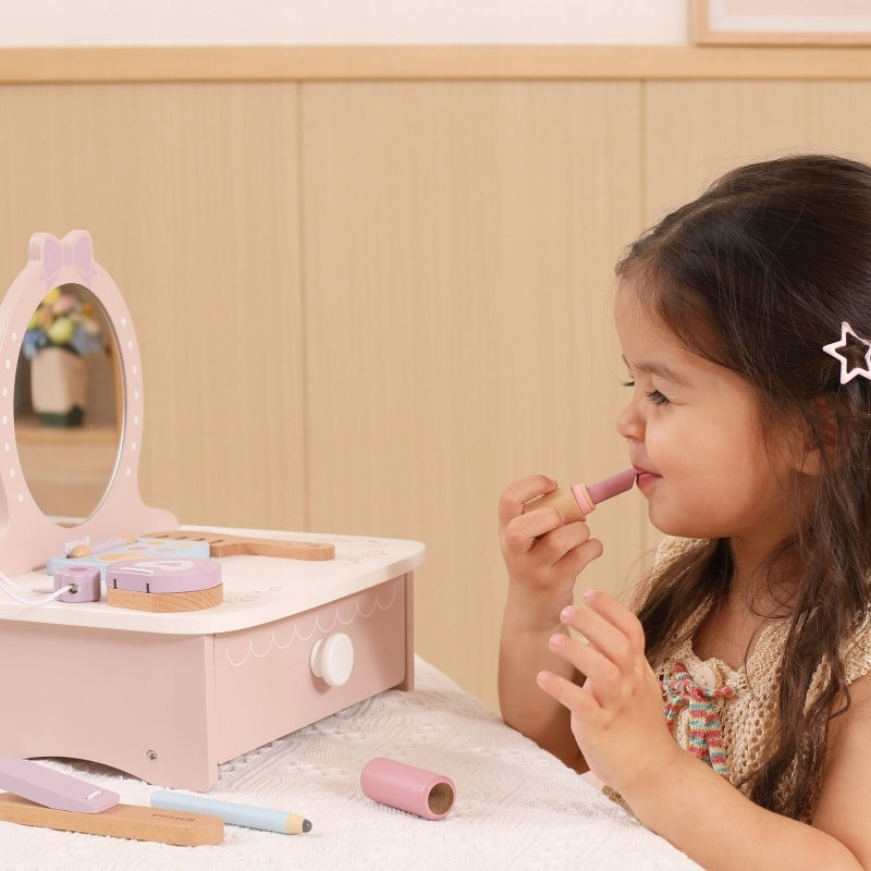 WOODEN COSMETIC DRESSING TABLE PRINCESS 8 ACCESSORIES COSMETICS VIGA Manufacturer code 857604