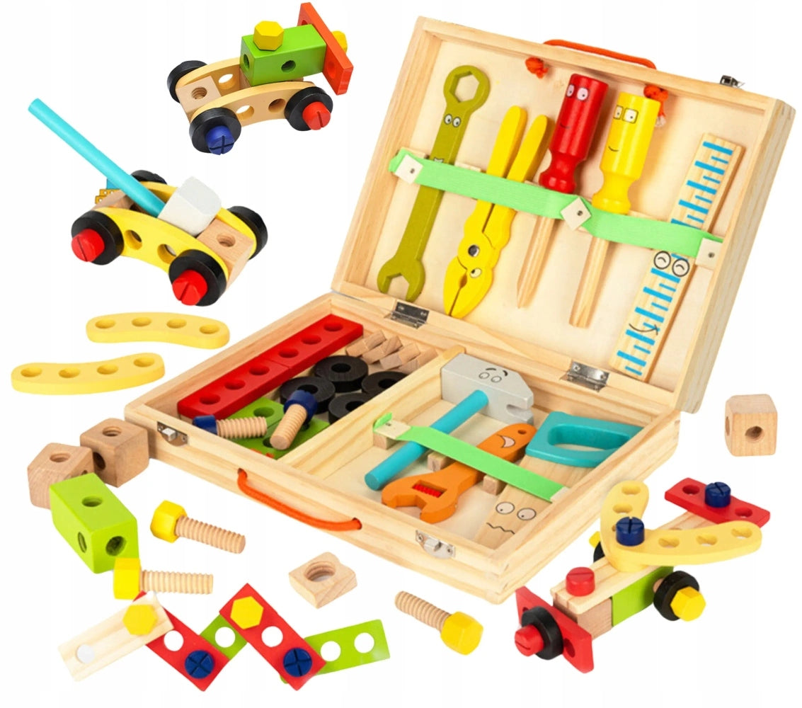 WOODEN DIY TOOL SET WORKSHOP CASE 35e Packaging status original