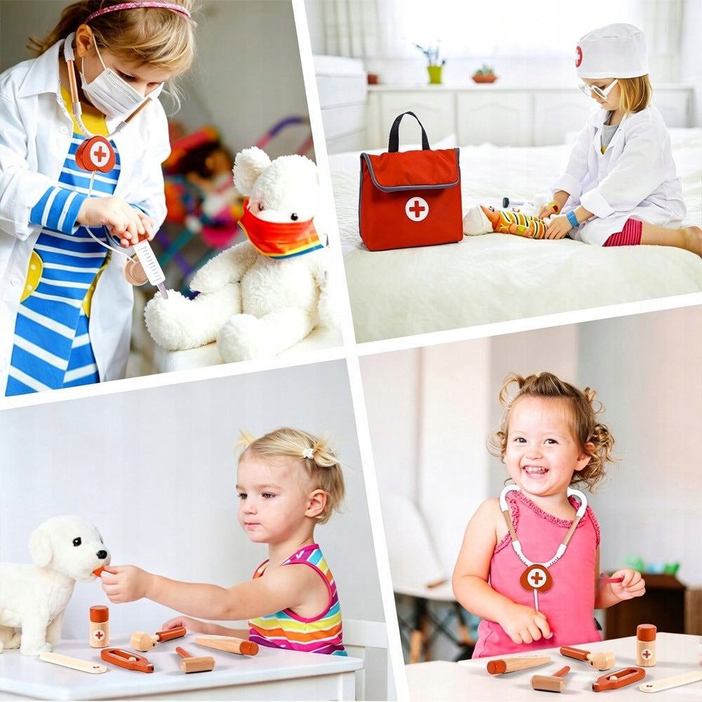 WOODEN DOCTOR SET FOR CHILDREN EDUCATIONAL TOY SANTA CLAUS Product weight with unit packaging 0.41 kg