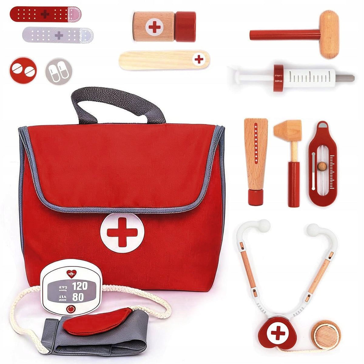 WOODEN DOCTOR SET FOR CHILDREN EDUCATIONAL TOY SANTA CLAUS