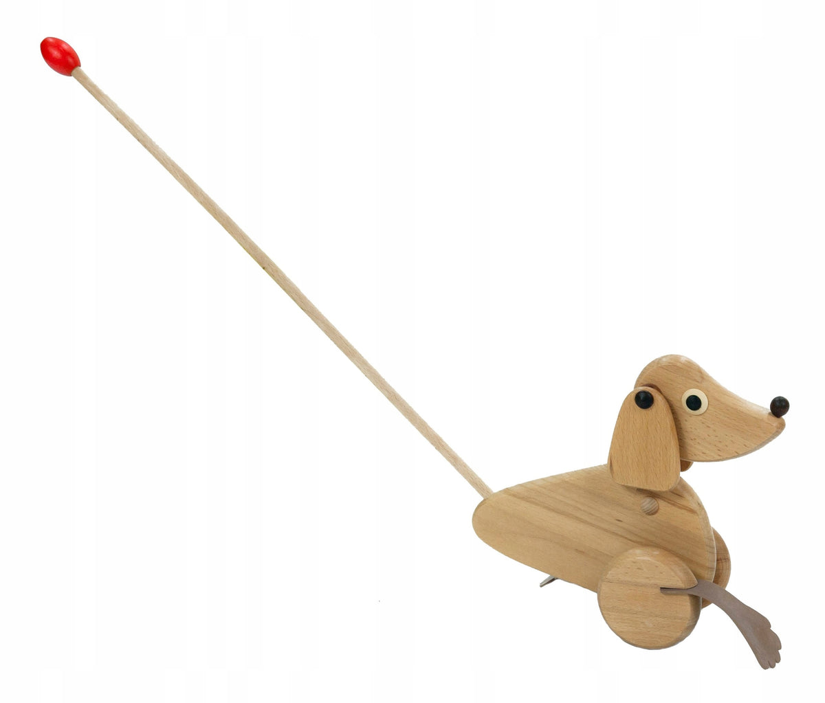 WOODEN DOG pusher head NATURAL PL Packaging status original