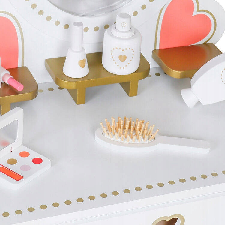WOODEN DRESSING TABLE FOR GIRLS WITH MIRROR DRAWER MAKEUP ACCESSORIES Manufacturer code 17238