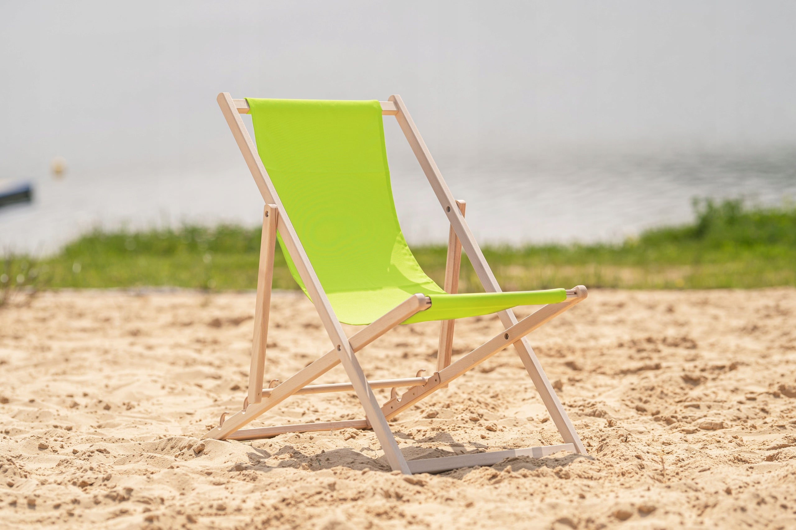 WOODEN Deckchair BEACH DECKCHAIRS Wooden Lime SOLID BEECH WOOD Brand no brand