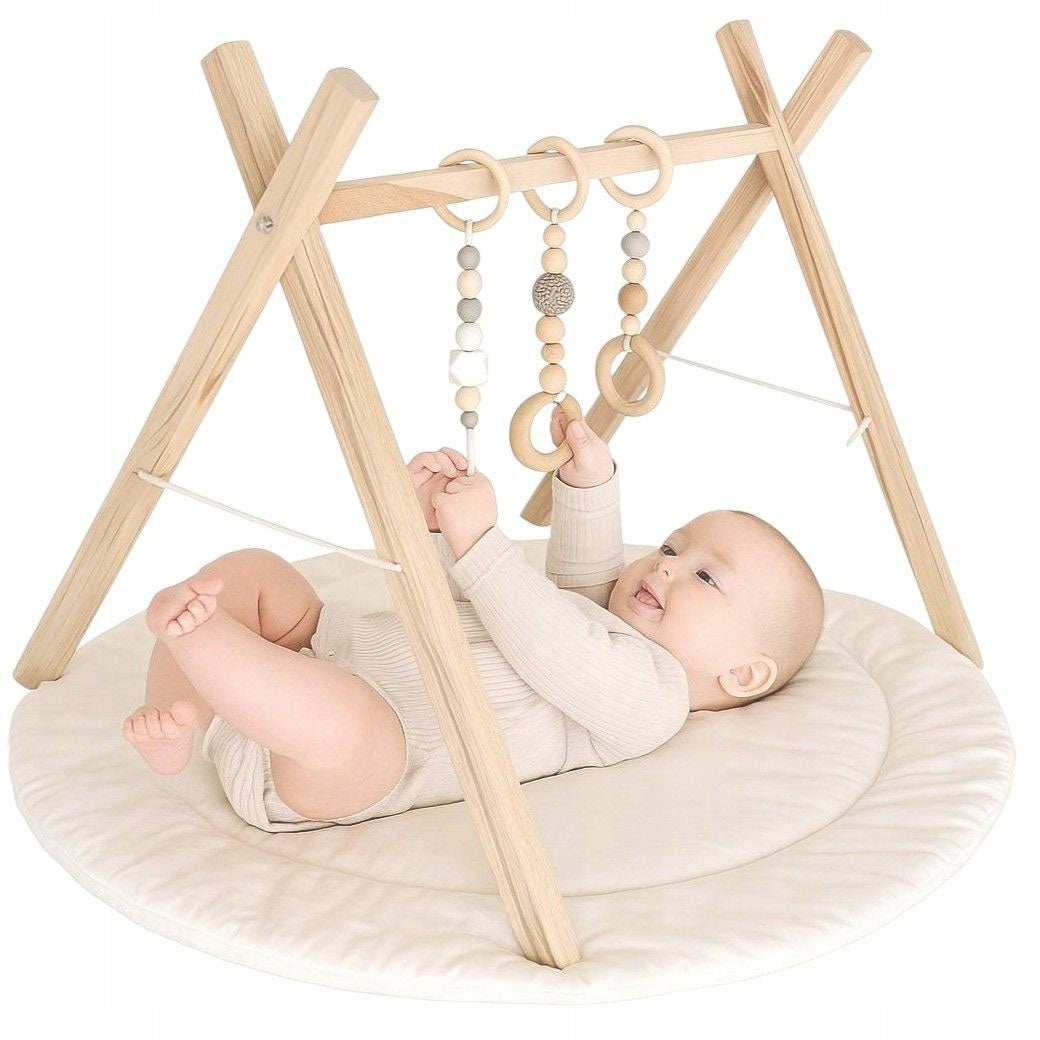 WOODEN EDUCATIONAL STAND BEECH BABY GYM BABIES CHILDREN *