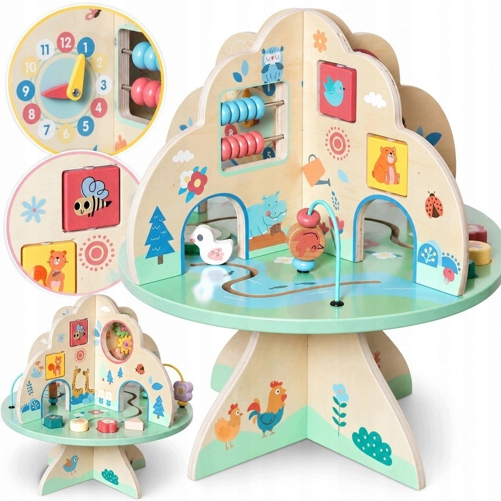 WOODEN EDUCATIONAL TABLE MANIPULATION 53X50CM CHILDREN'S DEVELOPMENT 12M+