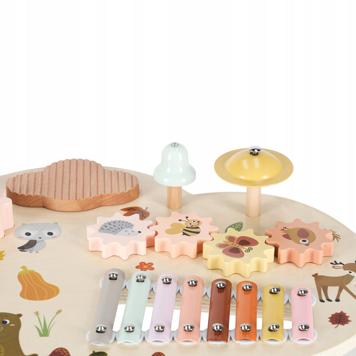 WOODEN EDUCATIONAL TABLE MUSIC SENSORY BOARD FOR CHILDREN 7IN1 Kid's age 12+ months