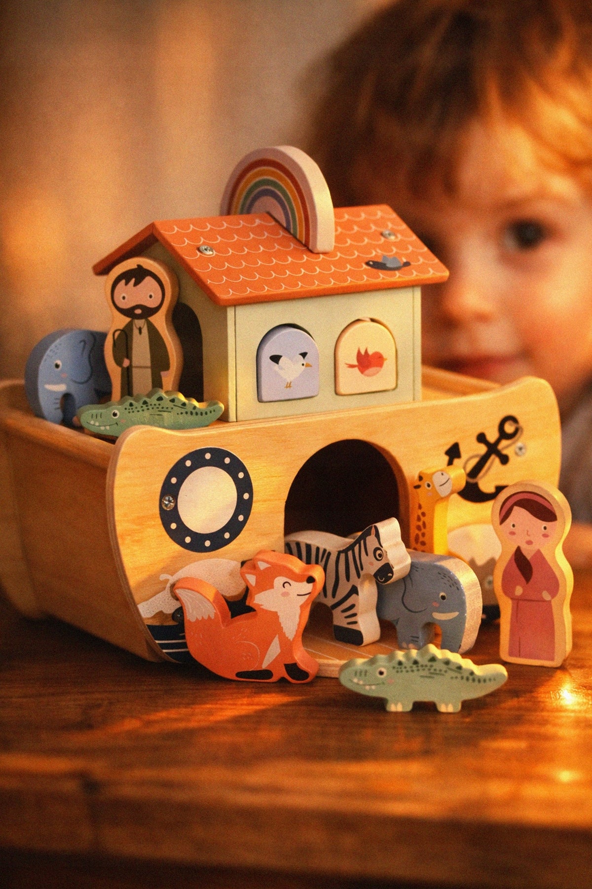 WOODEN EDUCATIONAL Table SHIP ARKA NOEGO SORTER Animals For Children Brand Gotel