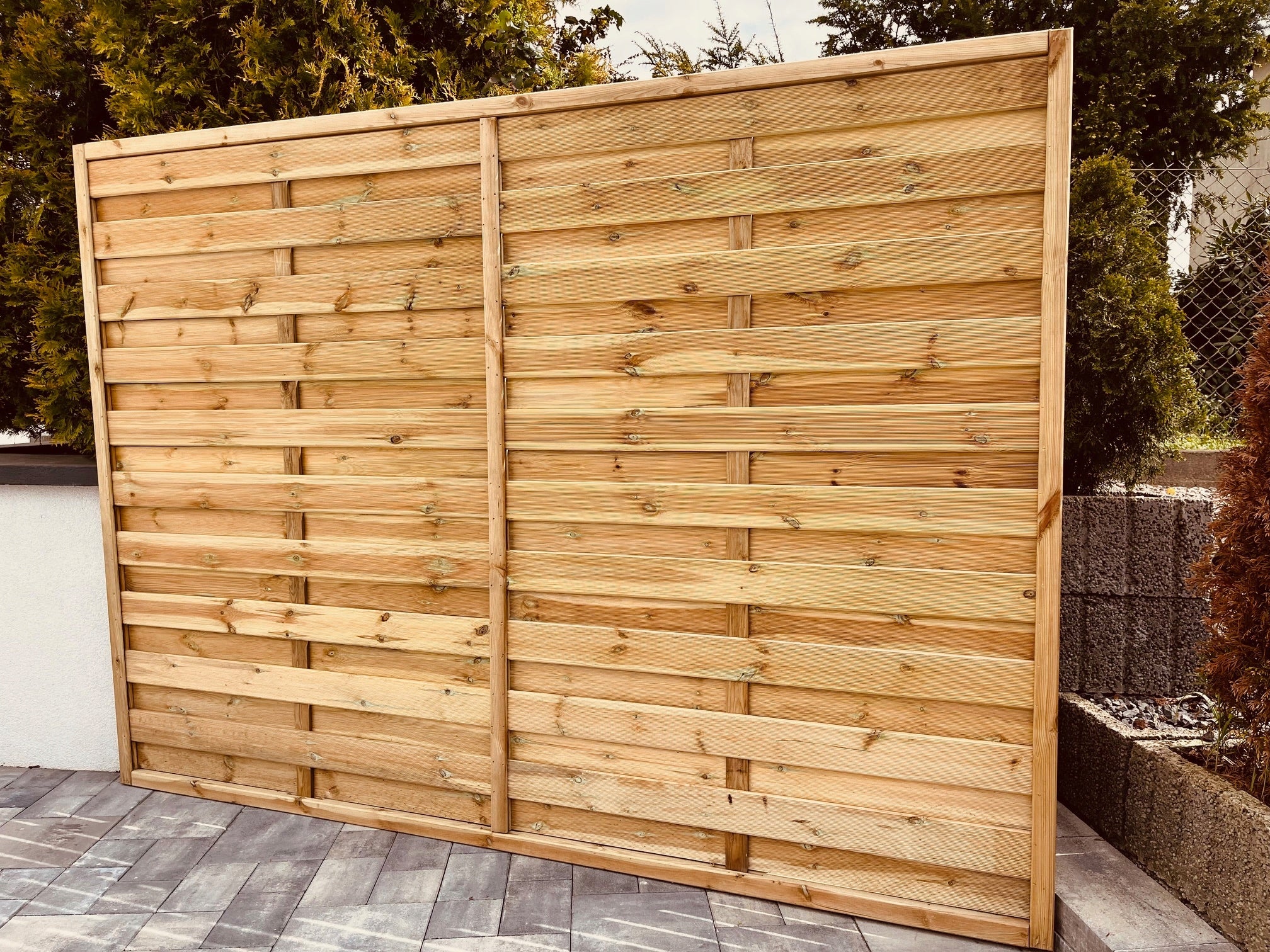 WOODEN FENCE 250 cm x 180 cm FENCES 250 cm FENCE PERGOLAS SOLID AND MASSIVE Brand no brand