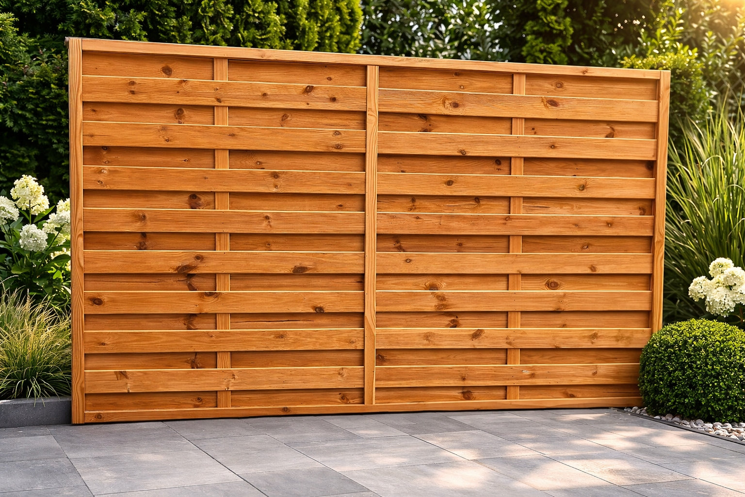 WOODEN FENCE SPAN 250x150 LAMELLA FENCE GARDEN FENCE