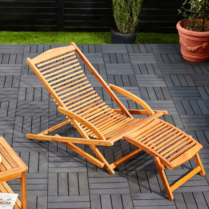 WOODEN GARDEN DECKCHAIR ERGO ACACIA WOOD Packaging status original