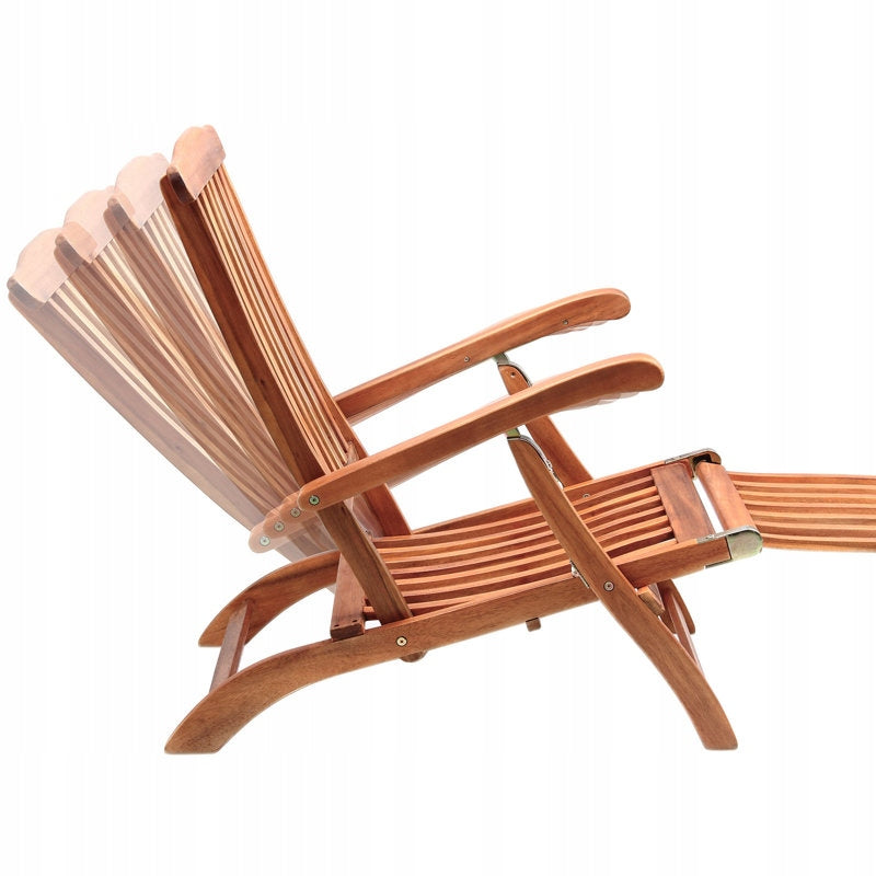 WOODEN GARDEN LOUNGER CHAIR FOOTREST Packaging status original