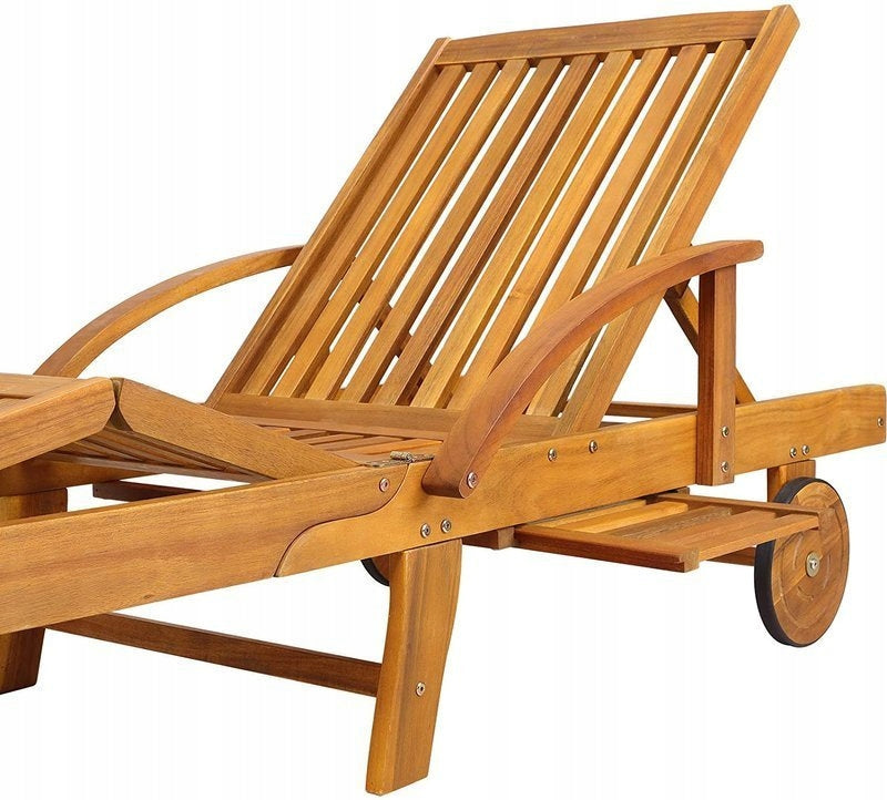 WOODEN GARDEN LOUNGER COUCH CHAIR Brand Casaria