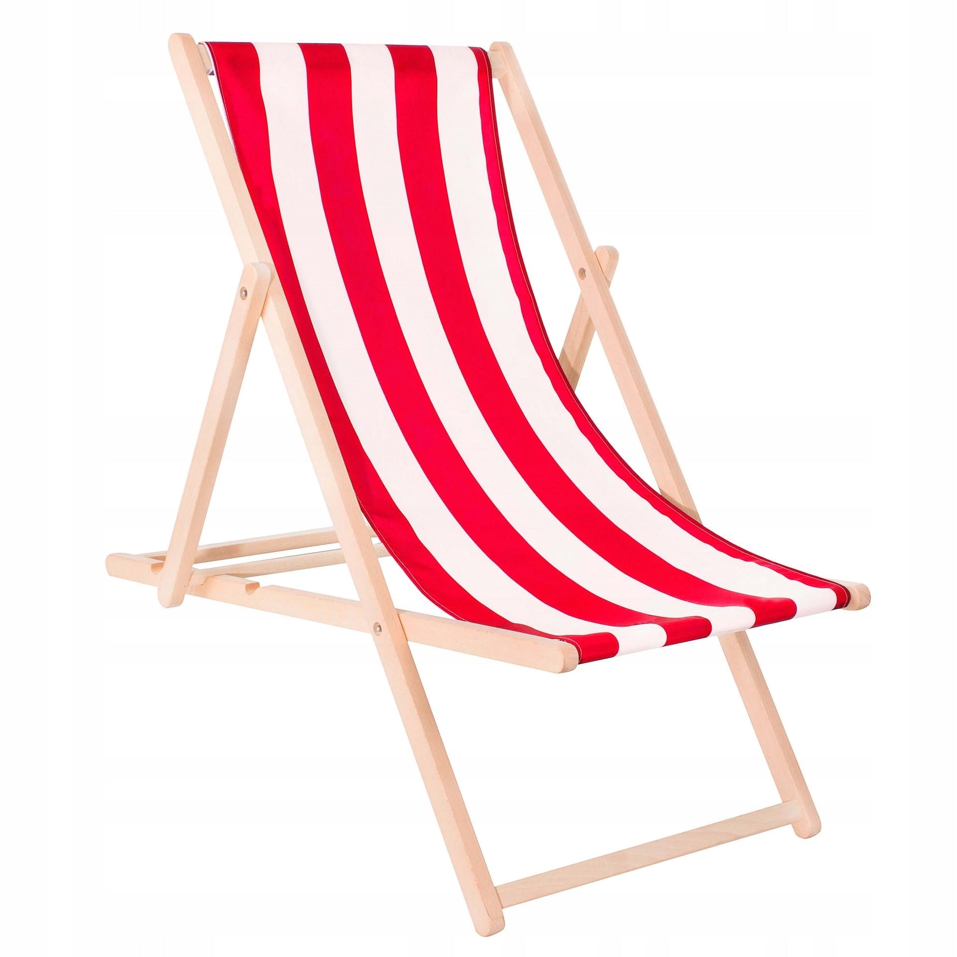 WOODEN GARDEN SUN LOUNGER BEACH FOLDING RED STRIPES SUN LOUNGERS MANUFACTURER