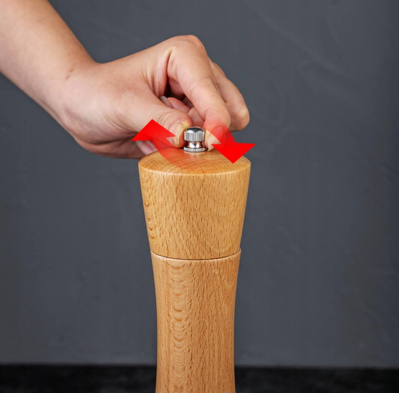 WOODEN GRINDER FOR PEPPER AND SALT BAMBOO HAND CERAMIC SPICES X2 Manufacturer code 0006 Młynek