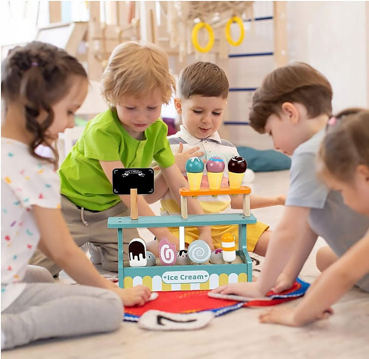 WOODEN ICE CREAM PARLOR FOR CHILDREN ICE CREAM SHOP SET ICE CREAM ON A STICK KNOBS Manufacturer code 5785