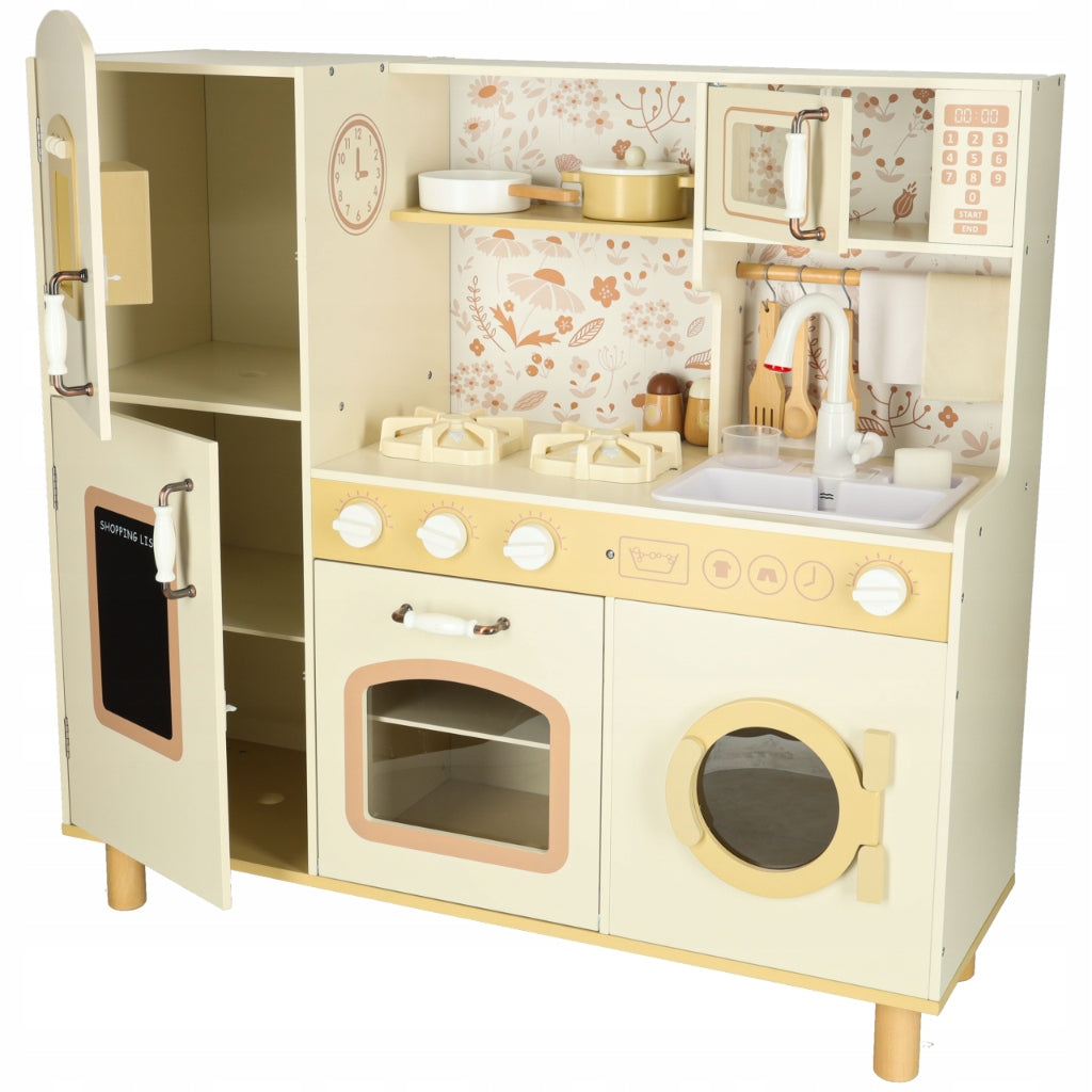WOODEN KITCHEN FOR CHILDREN ACCESSORIES INTERACTIVE WATER LIGHT LARGE 90 CM Brand Ikonka