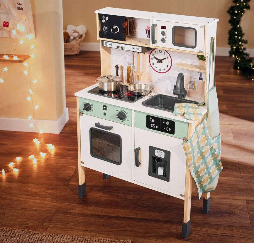 WOODEN KITCHEN FOR CHILDREN + ACCESSORIES LIGHT/SOUND EFFECTS Packaging status original