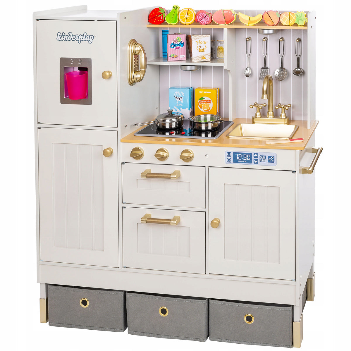WOODEN KITCHEN FOR CHILDREN KINDERPLAY LED LIGHT SOUND PREMIUM MODEL