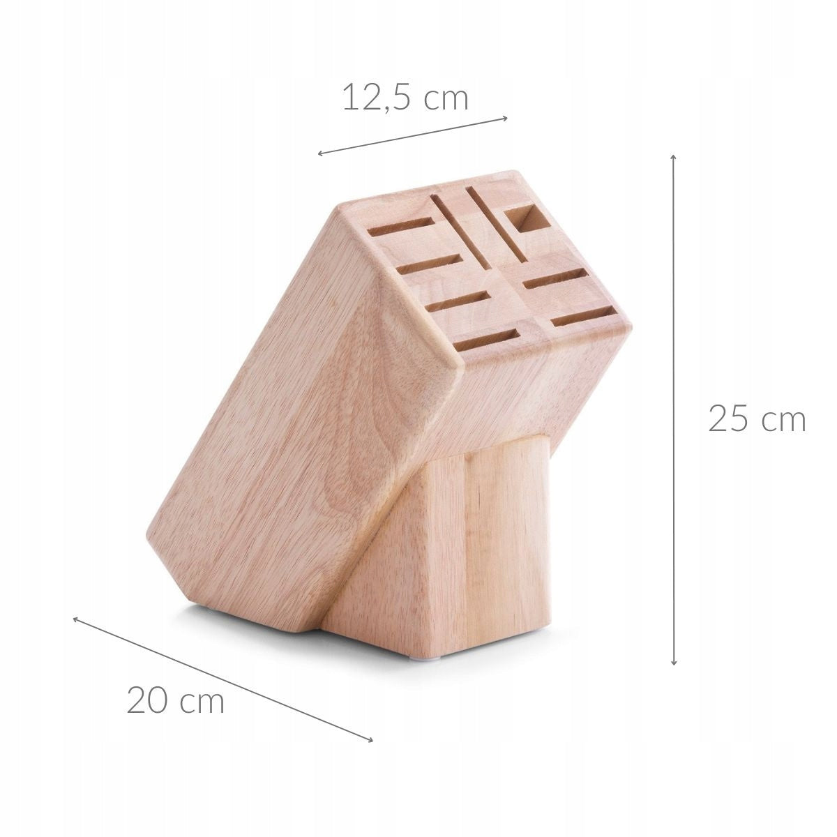 WOODEN KNIFE BLOCK KNIFE STAND 22x25 ZELLER Brand Zeller