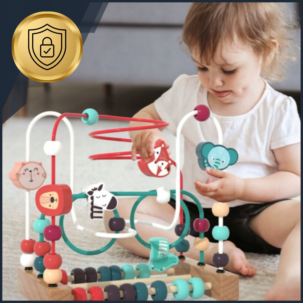 WOODEN LABYRINTH INTERLACING ANIMALS ZOO EDUCATIONAL MULA SCIENCE Manufacturer code AX8845
