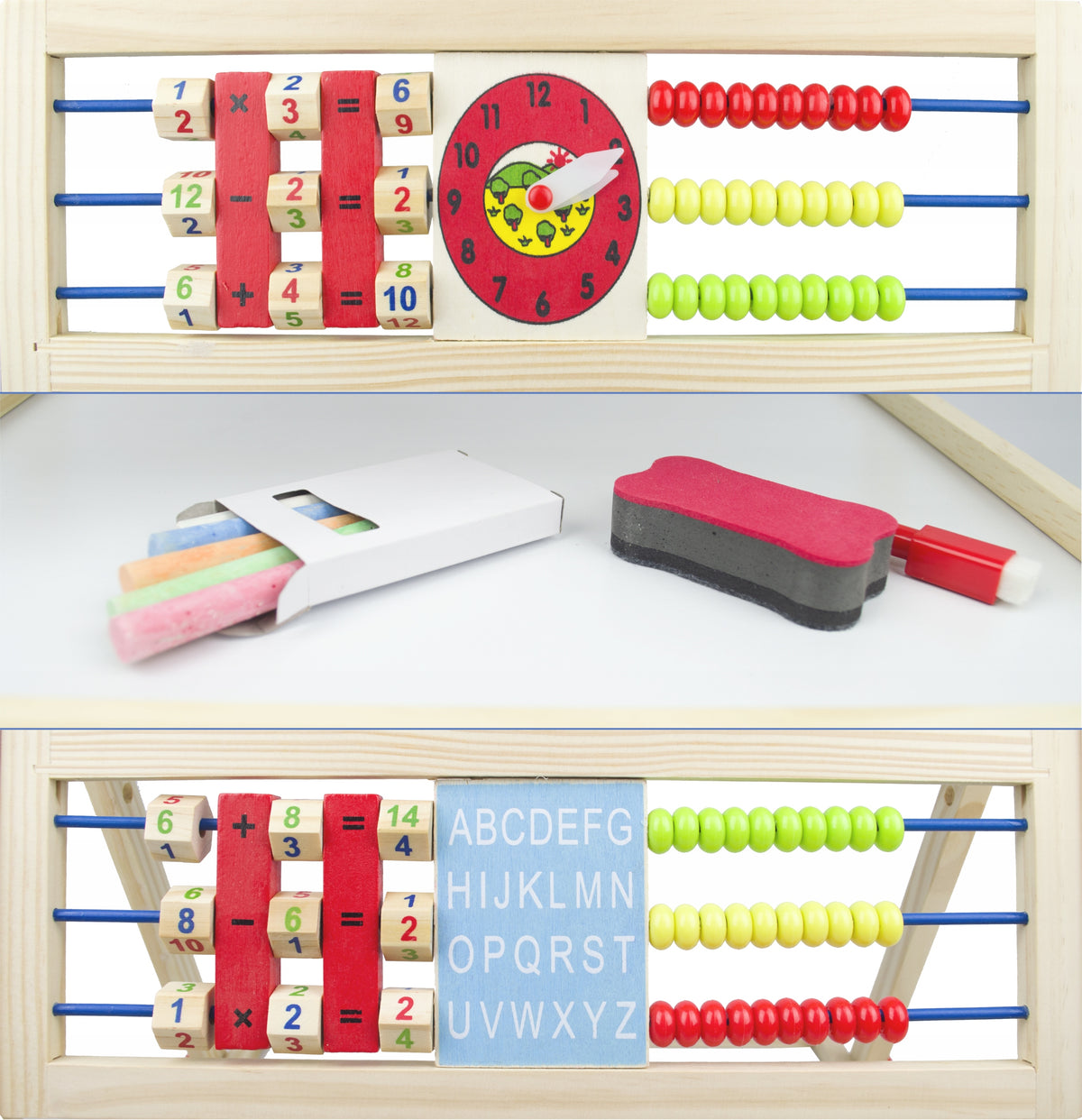 WOODEN MAGNETIC CHALKBOARD ABACUS DOUBLE-SIDED TRIPPER Manufacturer code 00022472