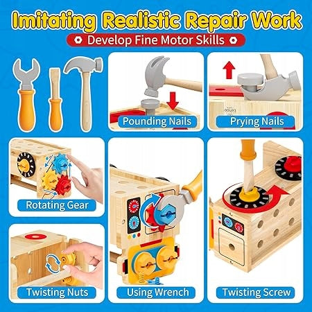 WOODEN MONTESSORI TOOL SET FOR CHILDREN 2 4 YEARS 29 EL. WOODEN Kid's age 2+ years