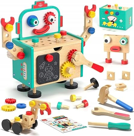 WOODEN MONTESSORI TOOL SET FOR CHILDREN 2 YEARS EDUCATIONAL GIFT Brand Castle