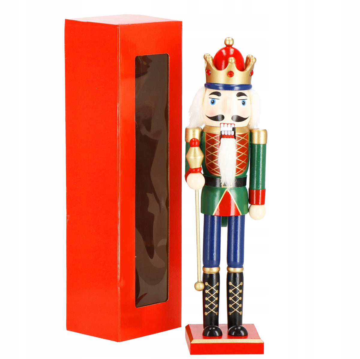 WOODEN NUTCRACKER Christmas decoration XXL figurine PREMIUM 38 cm Packaging status original